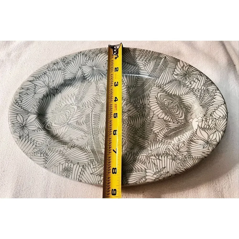 SET OF 2 VINTAGE MCM PETER TERRIS SHENANGO CHINA SWEET GRASS SERVING PLATTER